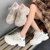 Korean Version of Rhinestone Hollow Mesh Dad Shoes Women's New Thick-soled Heightening Casual Versatile Sports Shoes In Summer 2025
