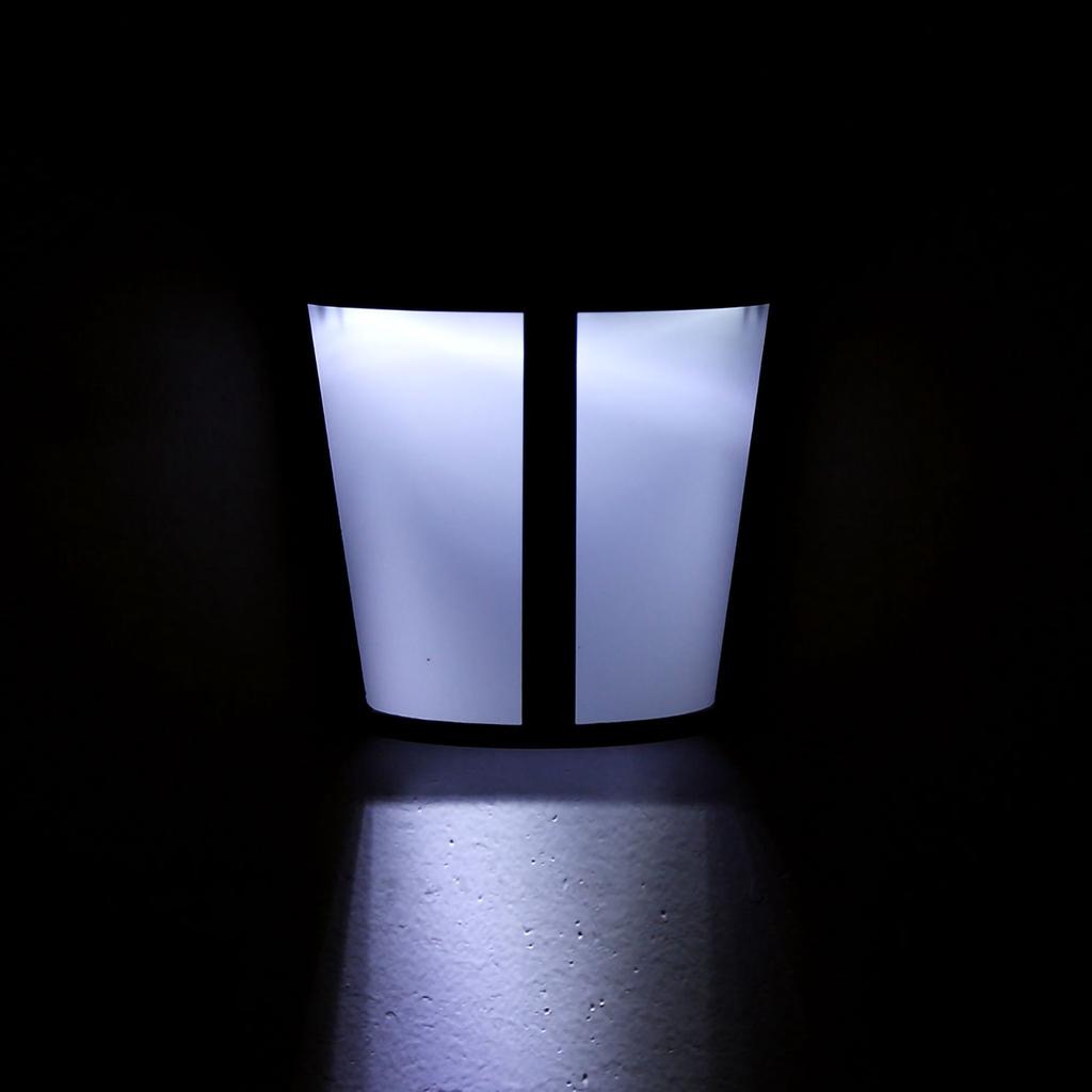 Solar Powered Wall Mount Light Outdoor Garden Landscape Fence Yard Lamp Pure White