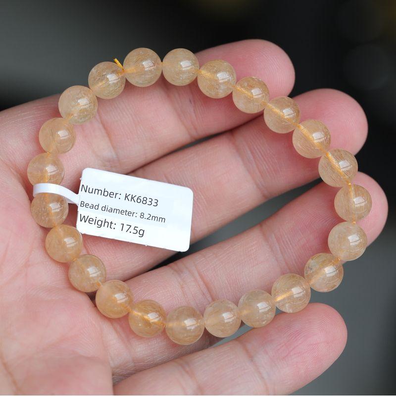 

One Thing One Picture Brazil Natural Ornament Gold Rutilated Quartz Bracelet