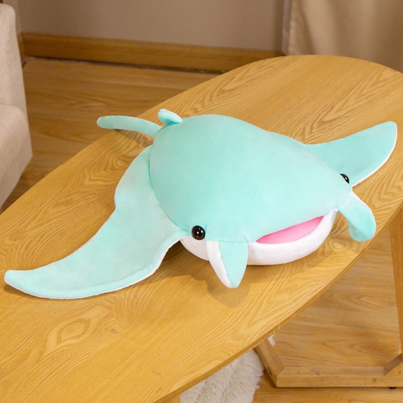New Soft Manta Ray Plush Toy Lovely Devilfish Stuffed Pillow Sofa Cushion Cute Mobulidae Plushies Marine Animals Dolls Gifts