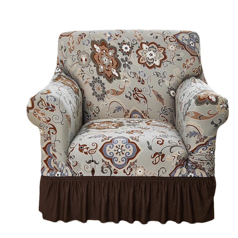 Annual Printed Skirt Sofa Cover, Universal Multi-Functional Living Room Dirty Cover, Non-Slip Sofa Cover