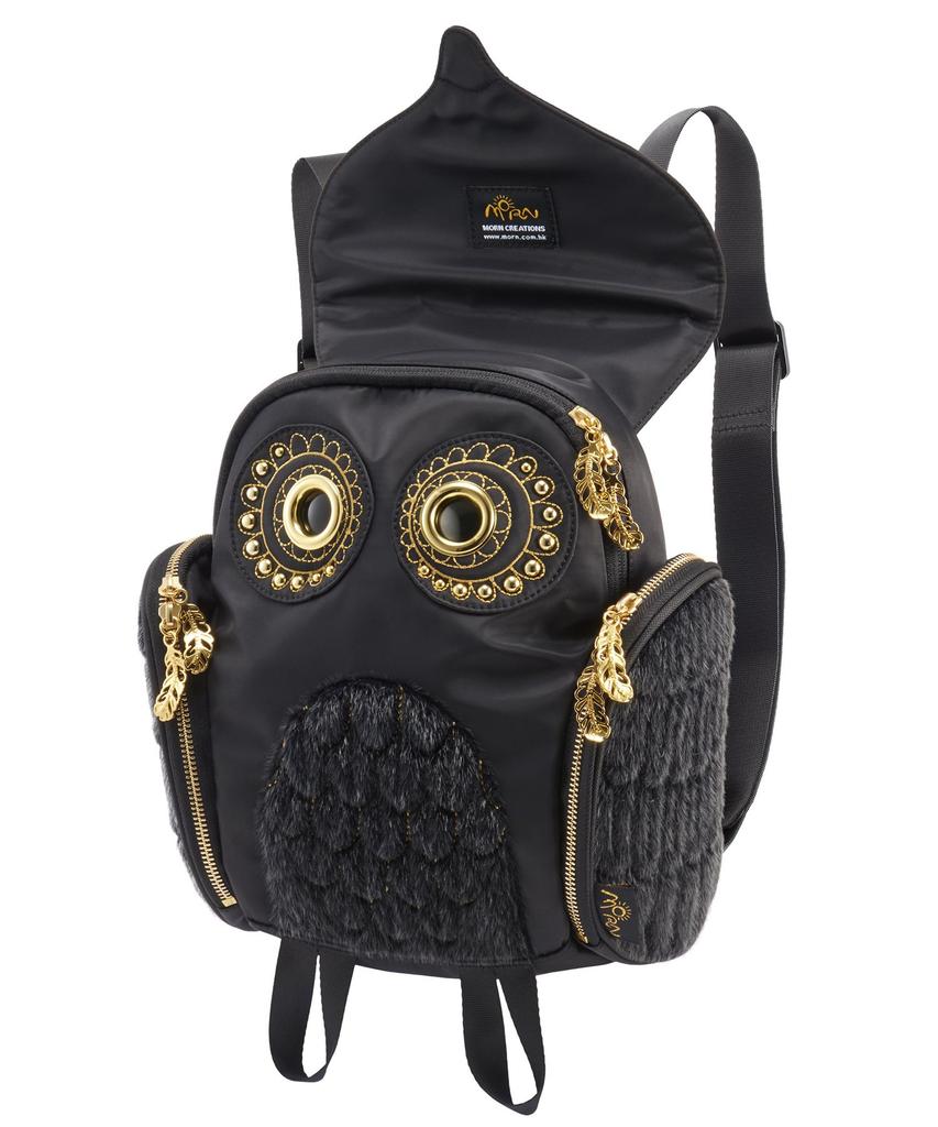 MORN CREATIONS Horned Owl Classic Fur Glow Women's (Black)