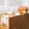 Fall Pumpkin Maple Leaf Linen Table Runner Placemat Thanksgiving Decor Autumn Sunflowers Kitchen Dining Table Runners Home Decor