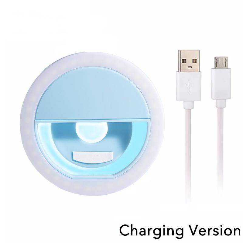 LED Light Ring USB Charging Led Selfie Fill Light Compatible with iPhone Samsung Xiaomi Mobile Phone Lens Ring Clip Selfie Lamp