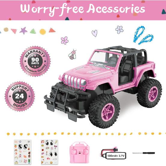 NQD Remote Control Car, Rechargeable RC Racing Cars with Stickers 1:16 Scale, 80 Min Play, 2.4Ghz Off Road Trucks All Terrain Toys Gifts for