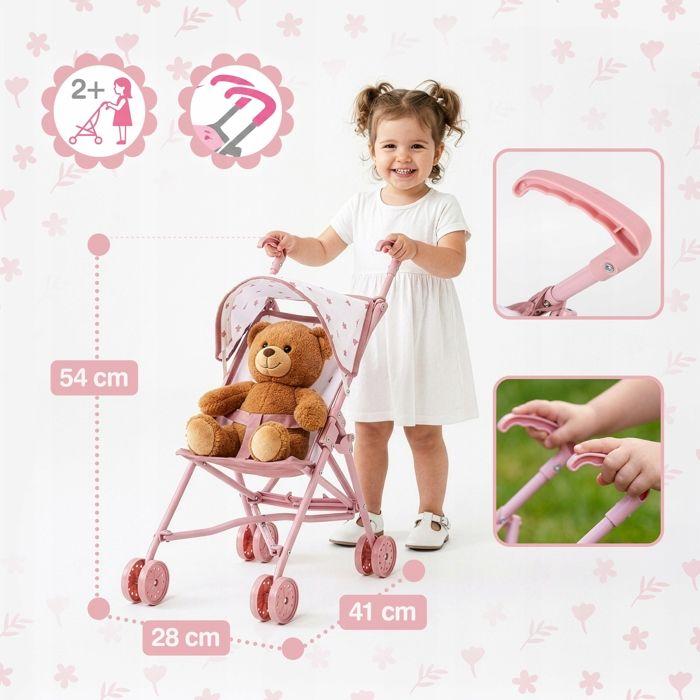 Poussette canne pour poupée, légère et pliable avec capote Kinderplay (KP0290B)
