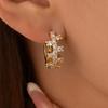 Elegant Zirconia Hoop & Stud Earring Set - Women's High-End Gold Accessories
