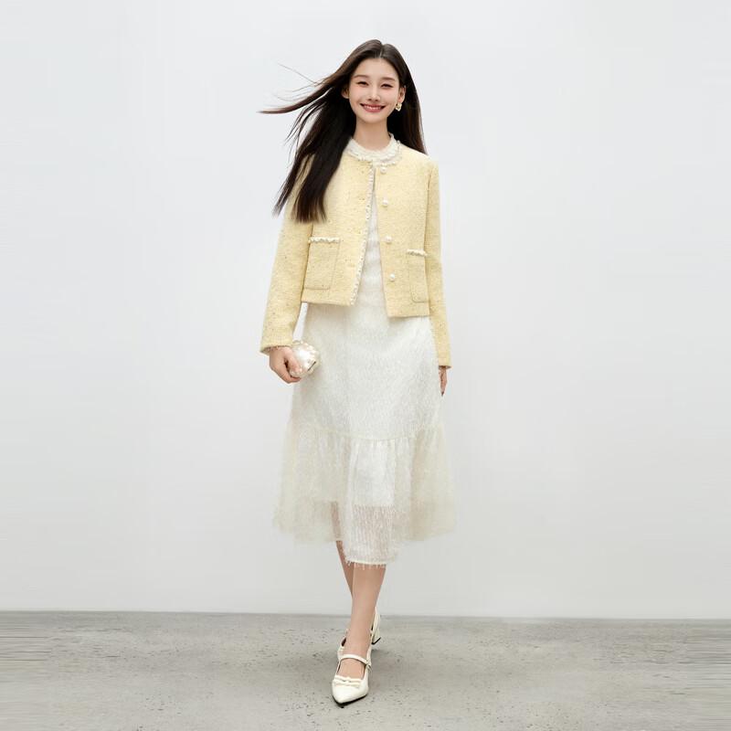 Elegant Lace Chiffon Puff Sleeve Dress