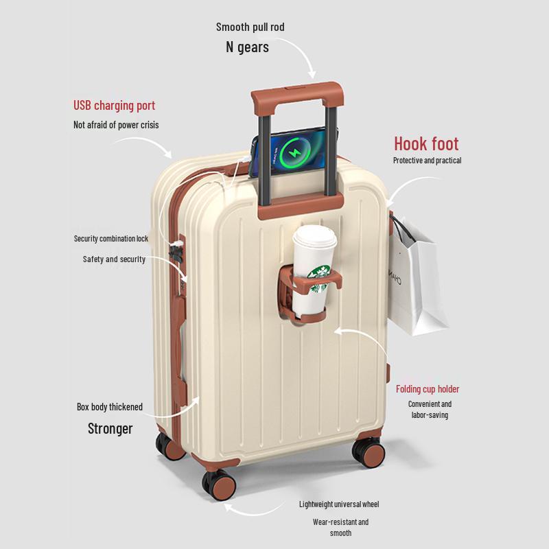 2025 New Cabin Size Luggage: Trolley Case with Combo Lock for Women, Men, and Kids