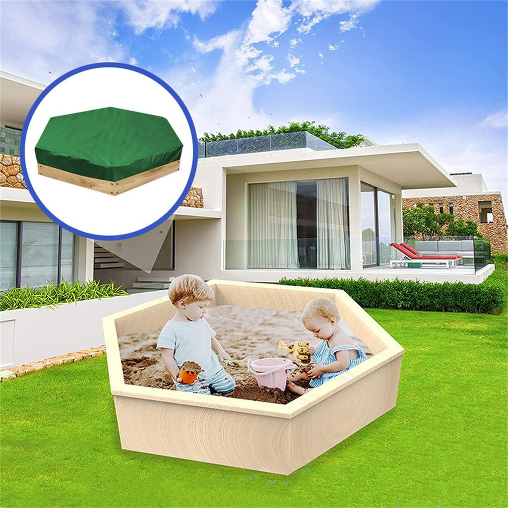 Hexagon Sandbox Cover Waterproof Anti-UV Dustproof 190T Polyester Taffeta Outdoor Sand Pit Covers Patio Furniture Protector