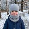 Knitted Kids Integrated Scarf Cap Solid Color Baby Balaclava Hat Simple Baby Hooded Beanie Winter