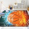 Soccer Star Kids Rug Green Field Football Print Carpet Children's Bedroom Playroom Decorative Floor Mat