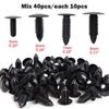 40x 5-8mm Car Body Push Pin Rivet Trim Panel Fastener Clip Mouldings Assortment