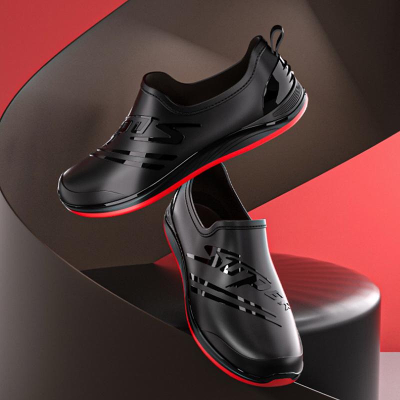 Fashion Fashionable Men's Short-tube Rain Boots Non-slip Waterproof Short Tube Rain Boots Indoor Kitchen Work Rain Boots Car Wash Boots