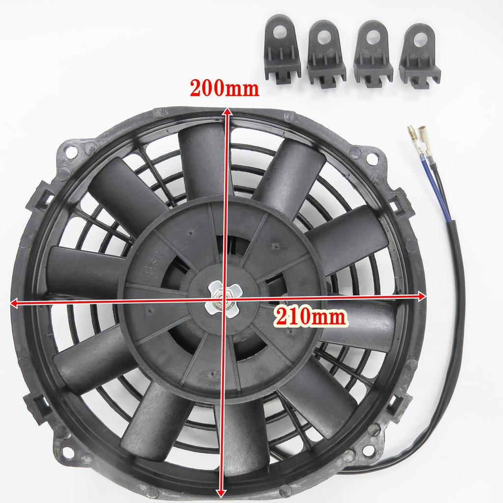 Mind Items 8 Inch Universal Electric Fan, Slim, Pull Type, Air Intake Type, for Car