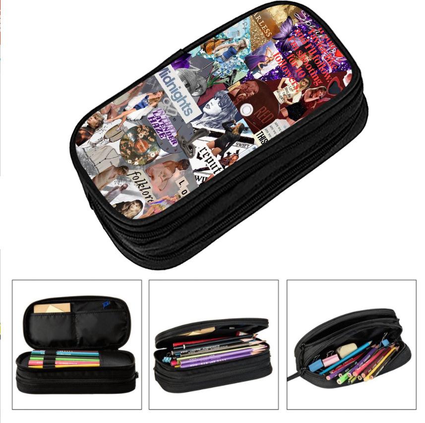 Taylor Swift 1989 Records Graphic Fans Stationery Case Pencil Case Large Capacity Trendy