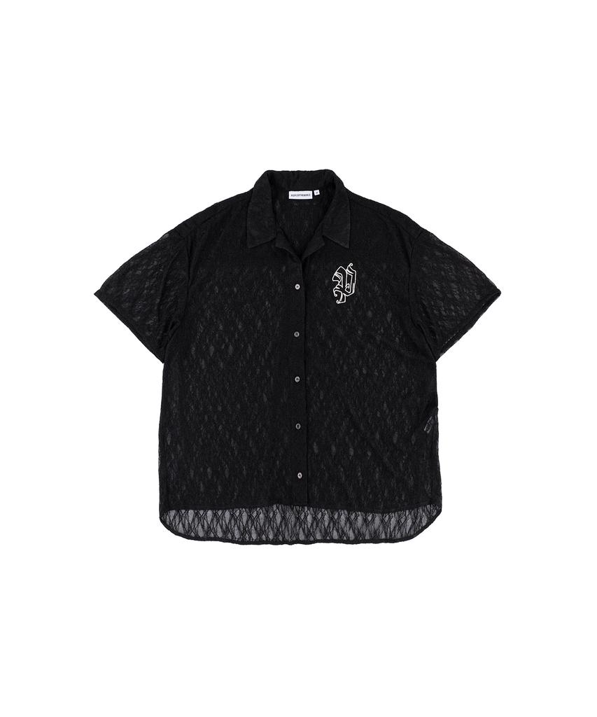 Pipeulobeudeowoldeu Sheer Lace Robe Shirt_Bk