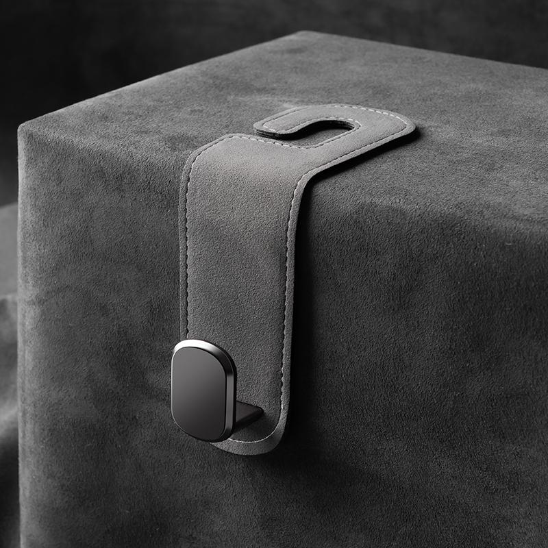 Hidden Car Back Seat Hook Headrest Suede Leather Soft Hanging Hook 20kg Load-Bearing Wear-Resistant Rear Row Storage Hanger
