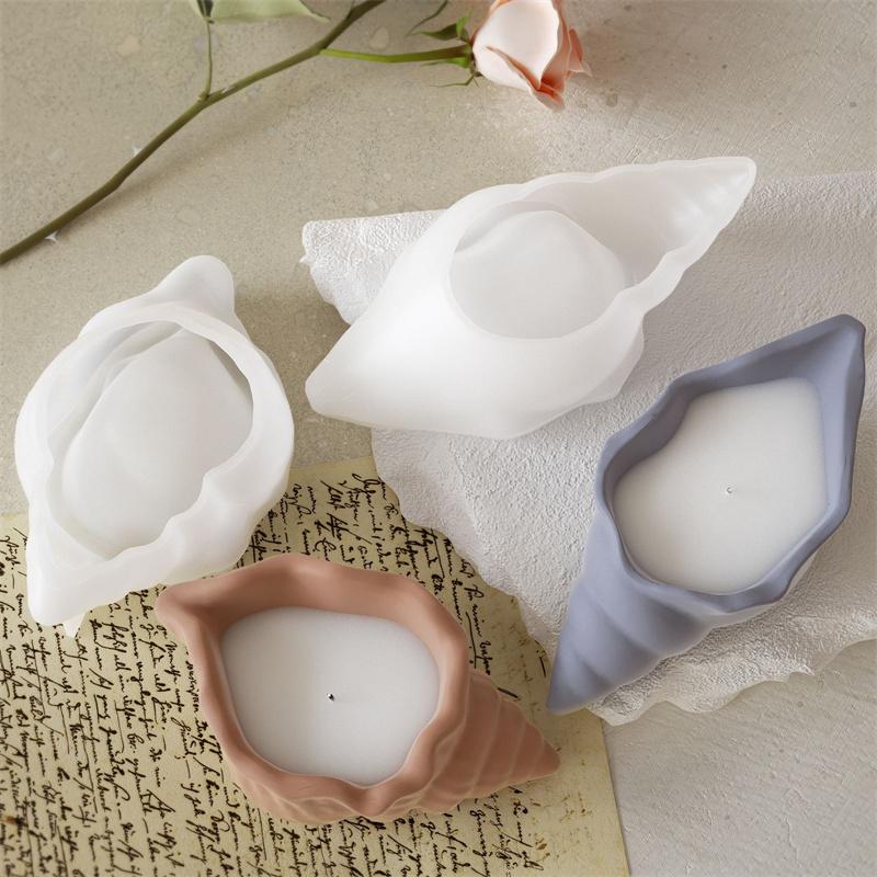 Diy Conch Bedroom Decoration Drop Glue Candle Mold Conch Shell Jewelry Storage Box Aromatherapy Candle Gypsum Silicone Mold
