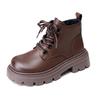 Spring and Autumn 2024 New Single Shoes Muffin Platform Retro Martin Boots Women's Small Round Head Low-top Short Boots
