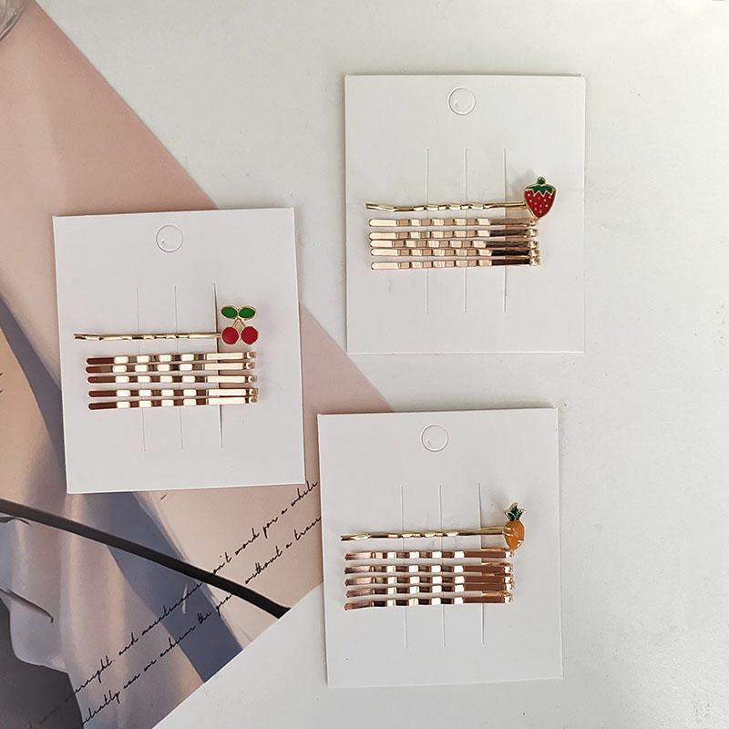 6 szt. Urocze spinki do włosów ze stopu w kształcie owoców wiśni i truskawek, klipsy boczne, wsuwki dla dziewczynek, kobiet, dziecka, akcesoria do włosów na imprezę, opaska