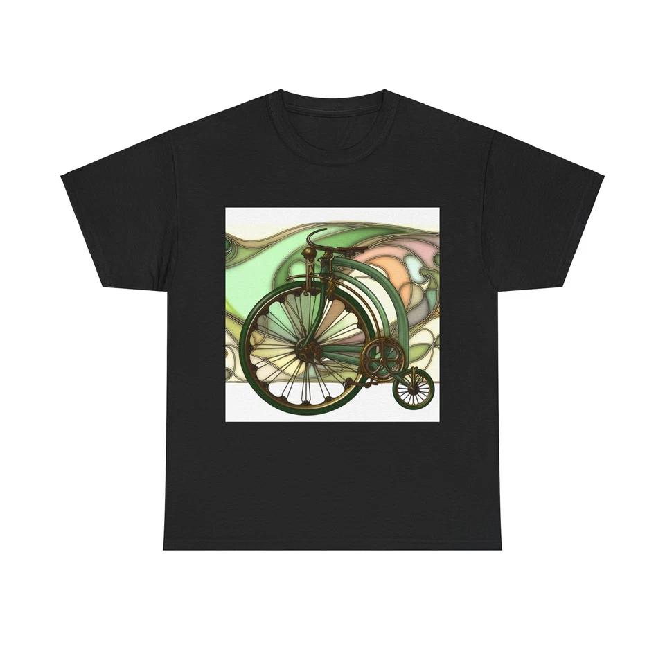 Unisex Adult T Shirt Vintage Style Bicycle Art Nouveau Design 2XL