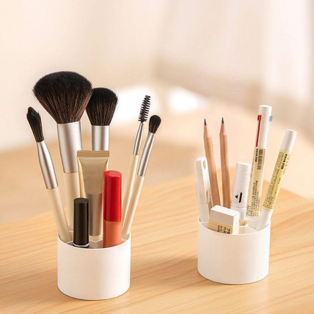 Mini Desktop Storage Box Round Stationery Storage Rack Simple Makeup Brush Holder for Home
