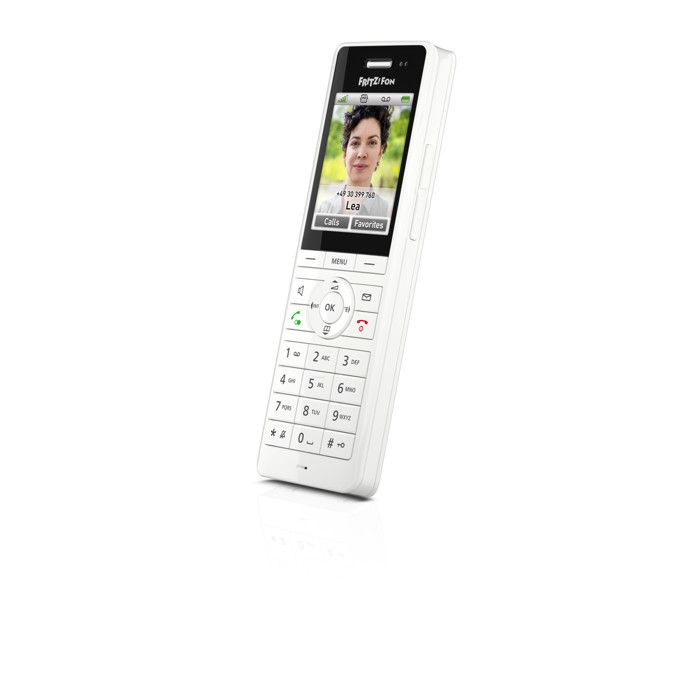 AVM Fritz!Fon X6 Blanco International DECT Schnurloses Telefon Full Duplex HD, Farbdisplay, Kompatibel mit Fritz!Kiste mit Boden