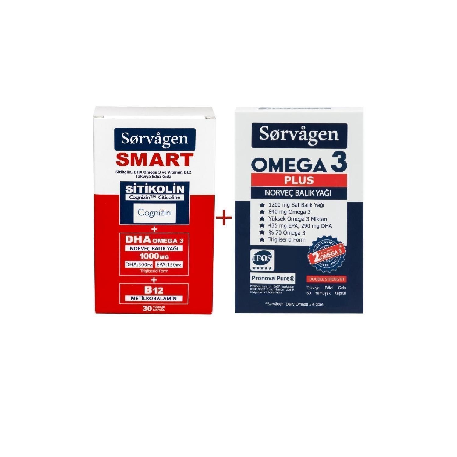 

Smart Citicoline, Dha Omega 3, B12 (30 Capsules) Omega 3 Plus Norwegian Fish Oil