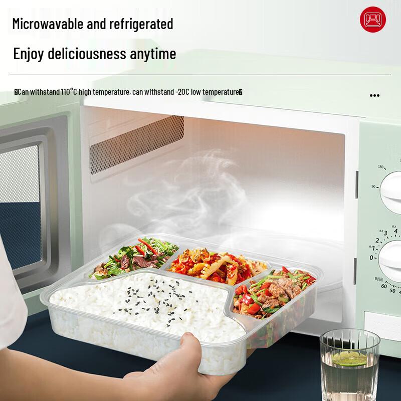Yuanzhenghe 5-Compartment Disposable Food Containers, 1500ml
