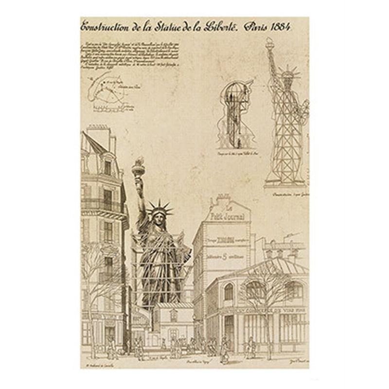 

Триптих Ретро Американская Статуя Свободы Холст Картина Настенный Плакат Париж Эйфелева Башня Архитектурные Рисунки Домашний Декор 21x30 No Frame