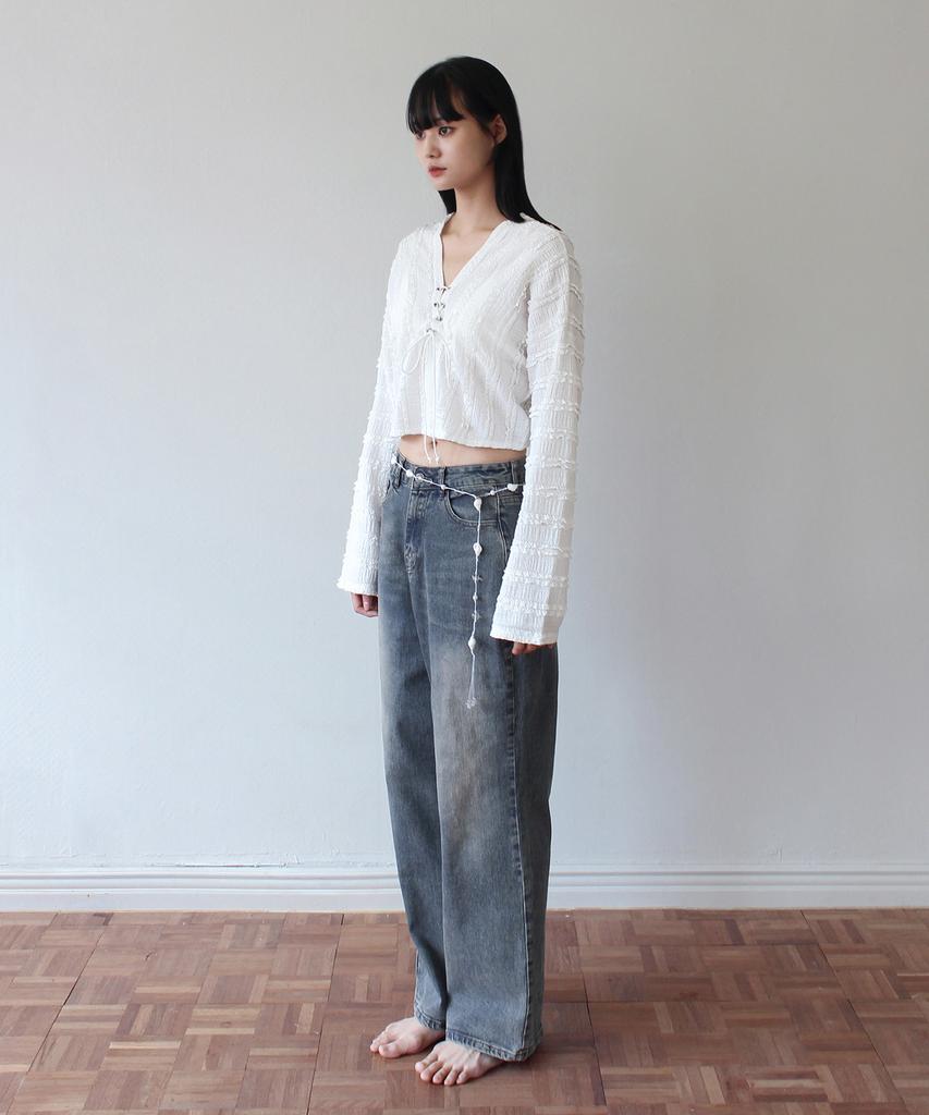 RUBATI Frill Lace Eyelet Top_Ivory