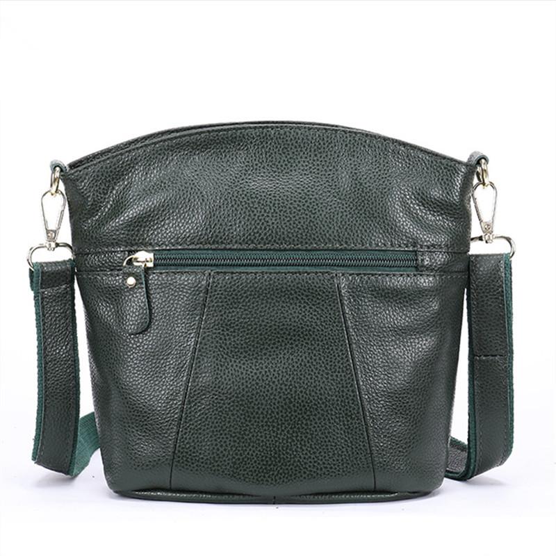 Brand Design Luxury Ladies Bucket Messenger Bag Genuine Leather Single Shoulder Bag Large Capacity Female Solid Color Handbag