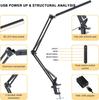 LED Adjustable Arm Desk Lamp with Eye Care, 3 Colors, 10 Brightness Levels for Home and Office.