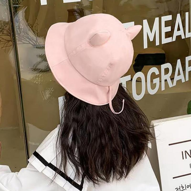 Cute Baby Hat With Cat Design Japanese Style Sun Protection Hat For Summer