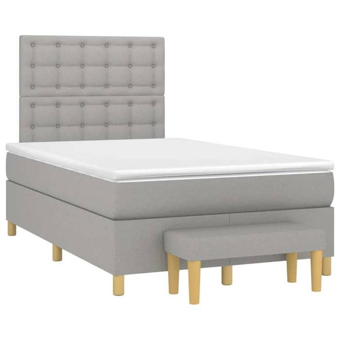 Maison Exclusive - Sommier à lattes de lit avec matelas Gris clair 120x200cm Tissu