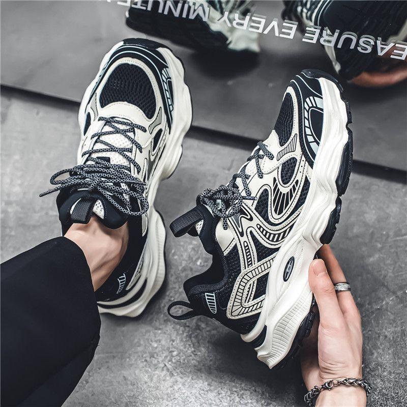 Black and White Panda Dad Shoes for Boys 2025 Spring New Trendy Versatile Thick-soled Non-slip and Wear-resistant Casual Sports Shoes