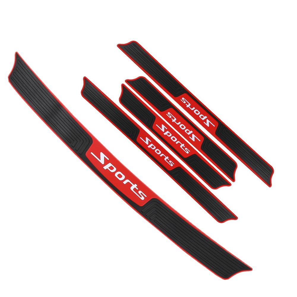 4Pcs Universal Car Rear Bumper Anti-Slip Mat Door Sill Anti-Scratch Strip Black