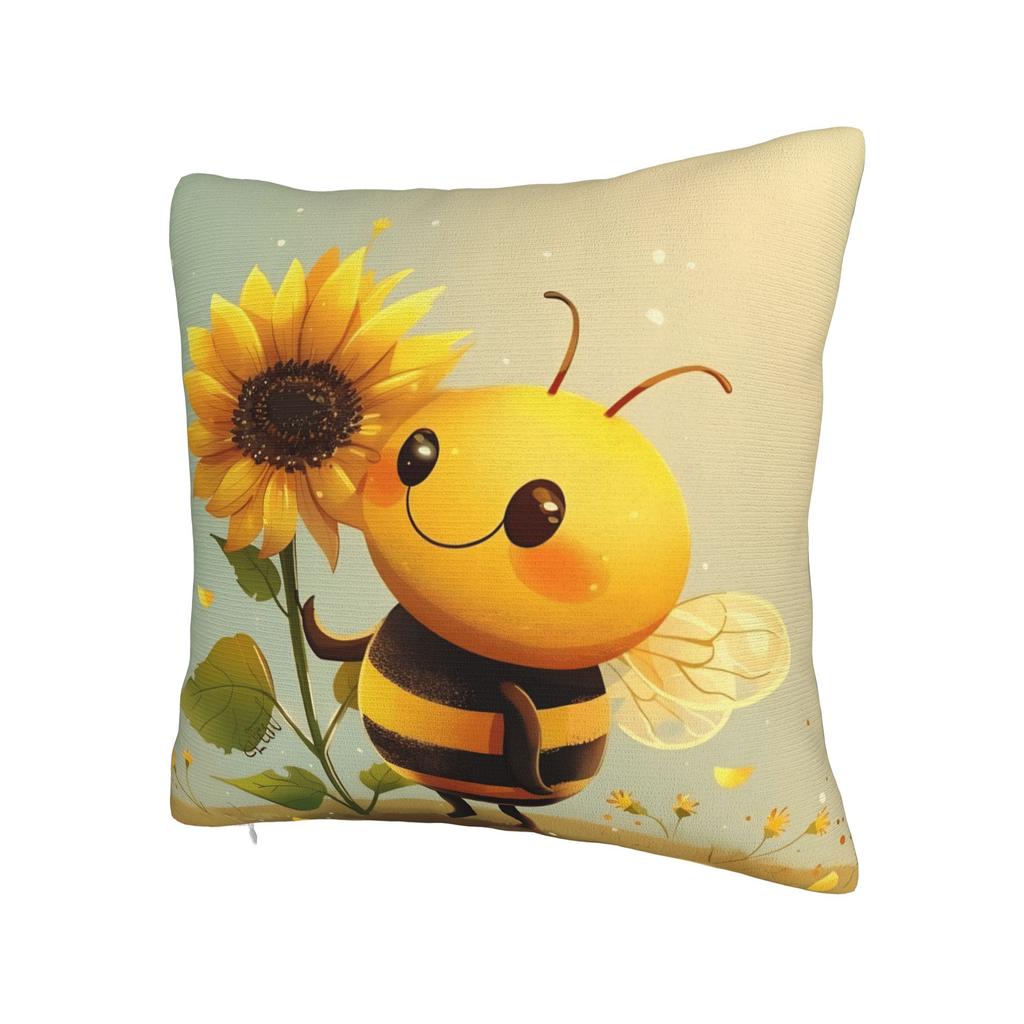 Sunflower Bee Pillow Case Soft Pillow Cover Fashion Cushion Cover For Sofa Home Decor