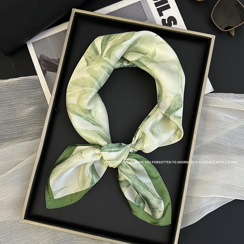 70 Square Scarf Neck Small Shawl New Fashion Silk Scarf High-end Decorative Temperament Scarf Headscarf Headband