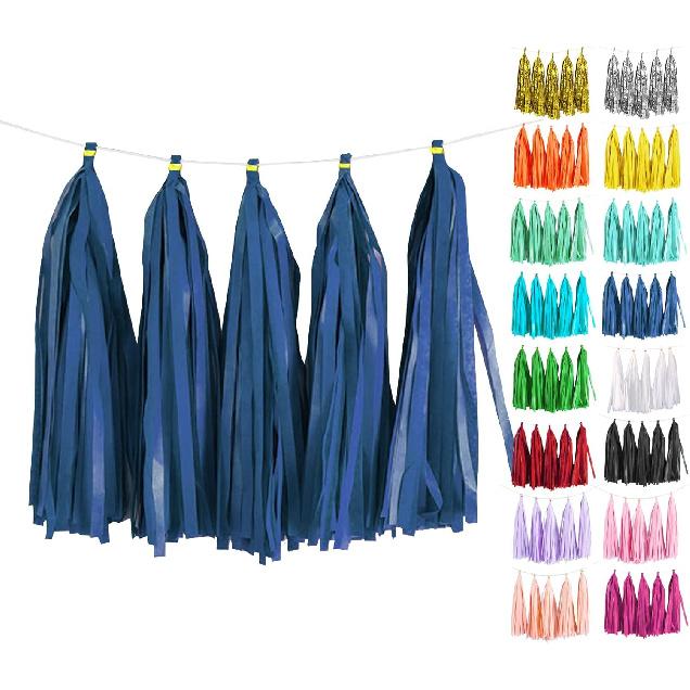 White Tassel Garland 20 Pcs, Tissue Paper Tassels Garland Banner for Party Birthday Wedding Decoration Baby Shower Table Decor