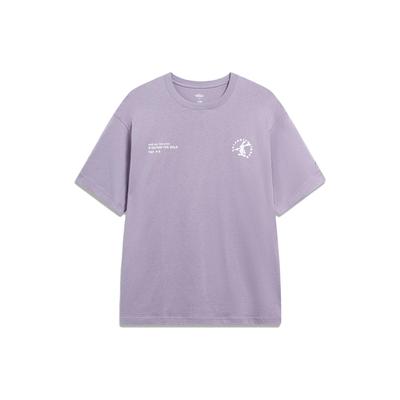 X Disney Round Neck Letter Print Loose Short Sleeve T-Shirt Unisex Tops Smoky-Purple AHST315-5