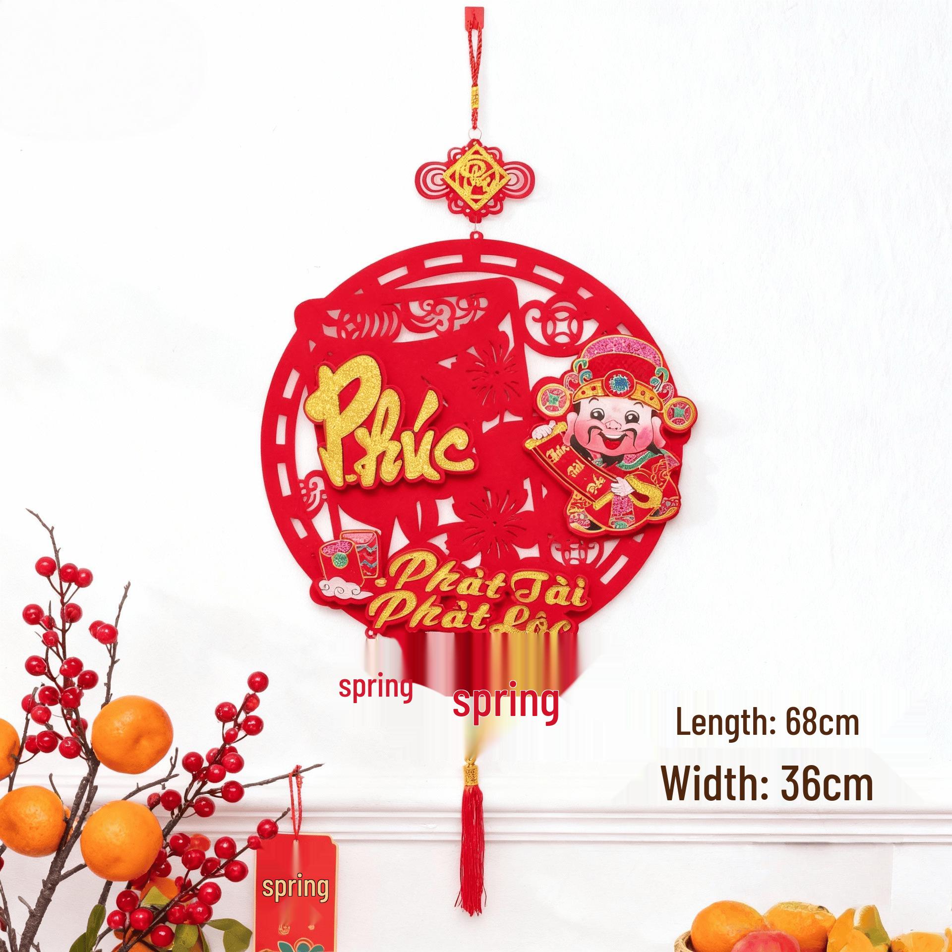 

Vietnamese New Year Spring Festival Door Stickers & Banners with Fu Character Decor.