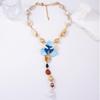 Charm Y Shape Necklace Colorful Beads Bohemian Collarbone Chain Fashion Beach Choker  Beach