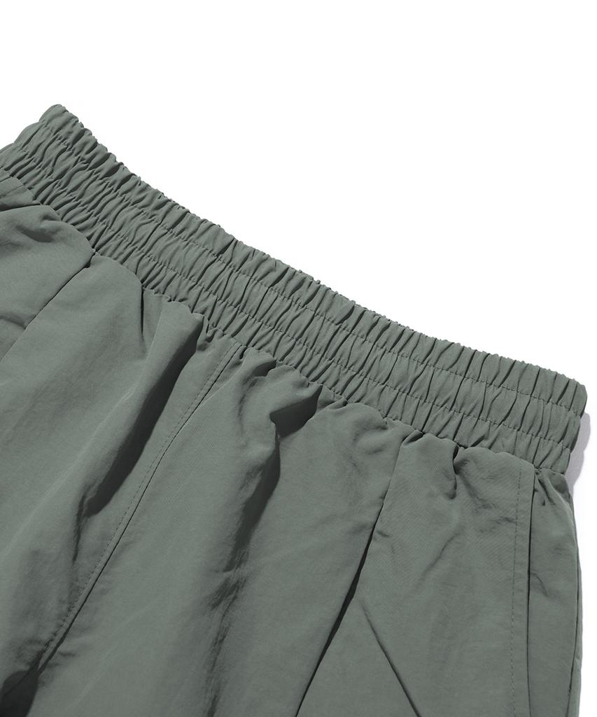 GAKKAI UNIONS One-Pleat Nylon Parachute Cargo Pants Charcoal
