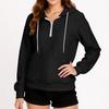 Women's Solid Casual Dough Twists Texture Drawstring Hoodie Top Sweater
