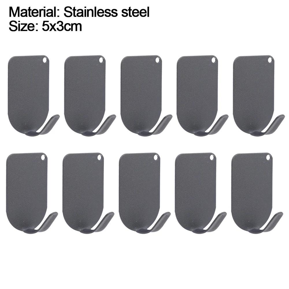 10/Stk. Selbstklebende Haken aus Edelstahl Schlüssel Tasche Hüte Handtuch Hängehalter Schwerlast Heim Badezimmer Tür Wandhaken