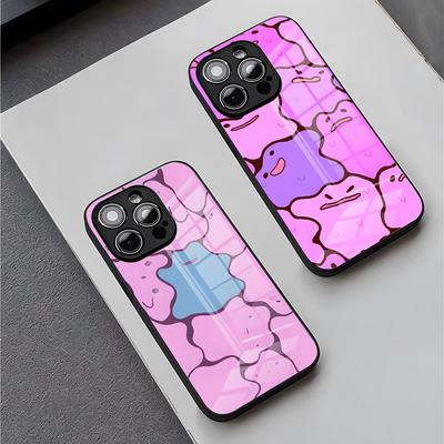 Cartoon Cute Ditto Phone Case For IPhone 16 Pro Max 15 Plus 14 Pro 12 11 13 Mini X XR XS Max 8 7 Plus SE Glass Cover