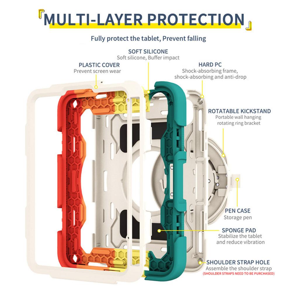 Tablet Case for Tablet 2021 6 8.3in Gen 6 Shakeproof ive Cover with 360 degrees Rotating Bracket Pen Holder