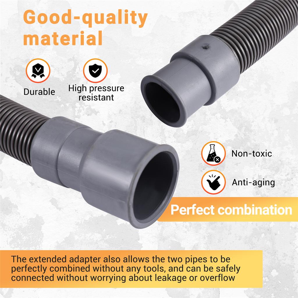 Automatic Drum Washing Machine Drain Pipe Drain Hose Fittings, 2 Meter